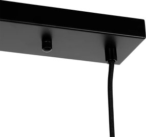 Hanglamp zwart met smoke glas langwerpig 3-lichts - Ayesha