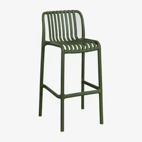 Verpakking Van 2 Wendell Polypropyleen Stapelbare Hoge Krukken Groene Pesto & ↑75 Cm - Sklum