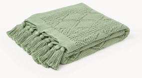 Gebreide plaid Sarah met kwastjes