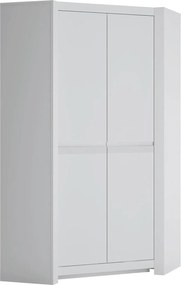 Hoekkledingkast Domodeu 108, Wit, 199x103x103cm, 137.4 kg, Kledingkast deuren: Met scharnieren