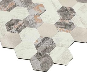 Zelfklevend Mozaiek Hexagon Nature - 30.5 cm x 30.5 cm x 0.40 cm | 0.5 kg | Paneli zelfklevende steenstrips