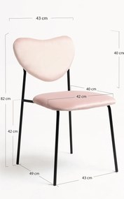 Set 4 Cora Black Fluwelen Stoelen