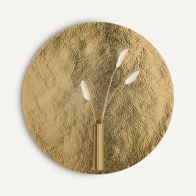 Wandkandelaarvaas, rond, messing, Lunou