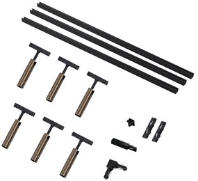 Modern railsysteem met 6 spots donker brons 1-fase - Slimline Uzzy