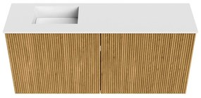 Mondiaz Joya 90cm toiletmeubel oak met wastafel faye links 1 kraangat talc