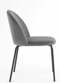 Set 4 Black Dalnia Fluwelen Stoelen