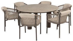 Arizona Allora dining tuinset 160 cm rond 7 delig ceramic terre 4 Seasons Outdoor