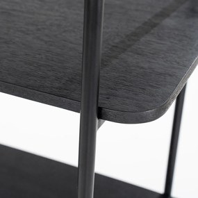 Eleonora James Smalle Stellingkast Zwart Mangohout - 96x46x210cm.