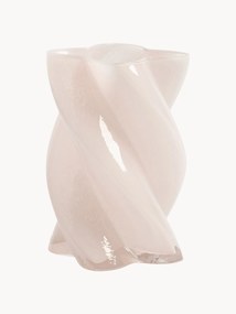 Handgemaakte glazen vaas Marshmallow, H 20 cm