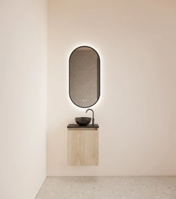 Gliss Design Echo toiletmeubel 40cm kastanje met toppaneel zwart mat