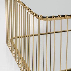 Kare Design Wire Double Rechthoekige Salontafel Goud Met Glasplaat - 119.5 X 60cm.