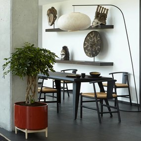 Bloempot op poot in hevea, H45cm, Florian