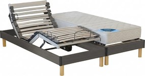 Elektrische bedset met houten lattenbodem, schuimmatras, stevige ondersteuning en poten