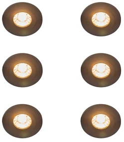 Buitenlamp Set van 6 Moderne inbouwspot zwart rond IP44 - Xena GU10 IP44 Buitenverlichting Lamp