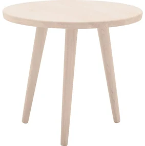 Goossens Hoektafel Bjarte, hout eiken wit, stijlvol landelijk, 50 x 45 x 50 cm
