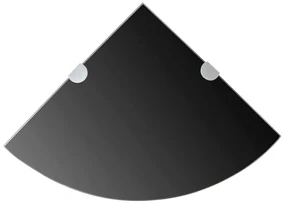 vidaXL Hoekschap met chromen dragers zwart 35x35 cm glas