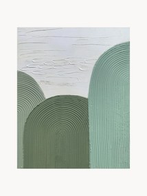 Handbeschilderde canvasdoek Green Curves