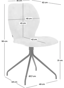 Goossens Eetkamerstoel Hera bruin stof leuning, modern design