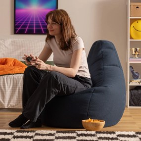 Icon Gaming Performance Mesh Recliner Bean Bag, Navy Blue