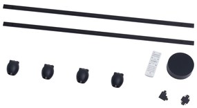 Modern railsysteem met 4 spots zwart 1-fase - Magnetic Zagaye