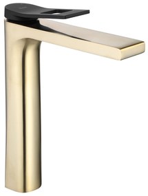 Wastafelkraan Rea Soul Black/Gold Brush High