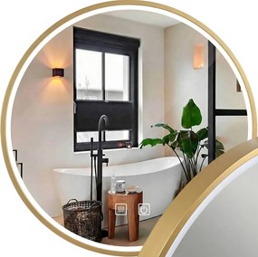 LED Spiegel 50cm MMJ BRUSH GOLD