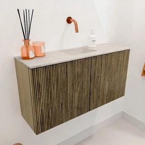Mondiaz Joya DLux 80cm toiletmeubel dusk met wastafel faye midden zonder kraangat ostra