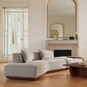 Linker halve bank in viscose en linnen met structuur, JACOPO