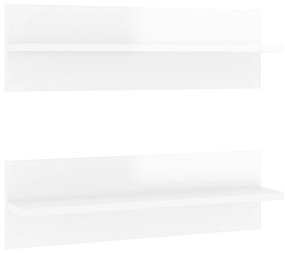vidaXL Wandschappen 2 st 60x11,5x18 cm spaanplaat hoogglans wit