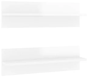 vidaXL Wandschappen 2 st 60x11,5x18 cm spaanplaat hoogglans wit