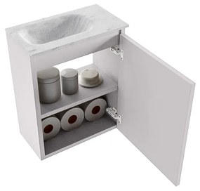 Mondiaz Ture DLux toiletmeubel 40cm cale met wastafel opalo links met kraangat