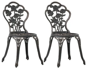 vidaXL Bistrostoelen 2 st gietaluminium bronskleurig