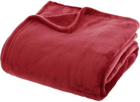 Atmosphera Fleece Plaid - 180 x 230 cm - Warm Rood - Polyester