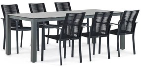 Tuinset 6 personen 220 cm Aluminium/rope Grijs Santika Furniture Santika
