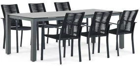 Tuinset 6 personen 220 cm Aluminium/rope Grijs Santika Furniture Santika