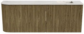 Mondiaz Joya DLux 110cm toiletmeubel ronding links dusk met wastafel faye rechts 1 kraangat ostra