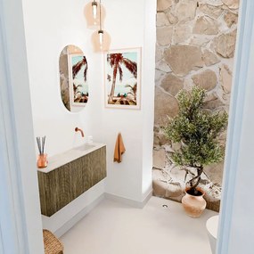 Mondiaz Joya DLux 90cm toiletmeubel dusk met wastafel faye rechts zonder kraangat ostra