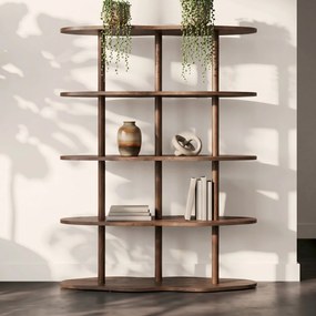 Hoge Golvende Openkast Bruin - 105x30x140cm.