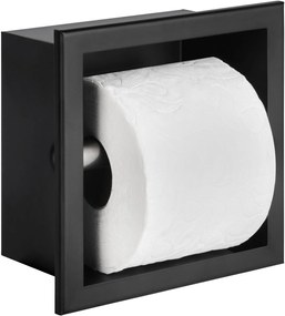 Saqu Square inbouw toiletrolhouder mat zwart