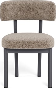 Mazzoni TORAY Latte Beige (stof Monza 60)/zwart onderstel - GESTOFFEERDE EETKAMERSTOEL VOOR KEUKEN/EETKAMER