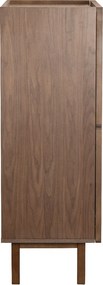 Walnoot Wandkast Met Stoffen Deuren - 80x40x120cm.