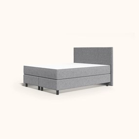 Emma Original Boxspring 160x200 - Donkergrijs - Elegant Hoofdboord - Zwart Eiken