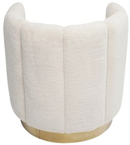 Kare Design Silhouette Fur Ronde Teddy Fauteuil Wit