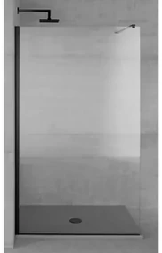 Plieger Panorama douchewand 6mm 98/100x200cm excl. muursteun incl. bevestiging zwart/helder PA1C6TN21E19