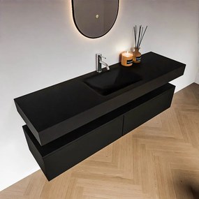 Zaro Alan badmeubel 160cm urban 2 lades met vrijhangende wastafel cloud midden 1 kraangat urban