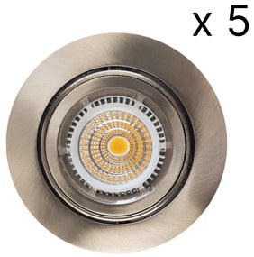 NJOY verlichtingsset met 5 LED spots 93mm 5W rvs look