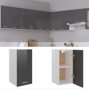 vidaXL Hangkast 29,5x31x60 cm bewerkt hout hoogglans grijs