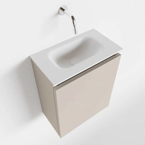 Mondiaz Ture 40cm toiletmeubel linen met wastafel talc midden geen kraangat