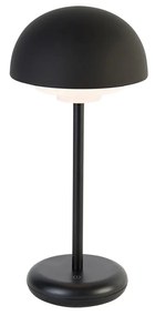 Tafellamp met dimmer mushroom zwart incl. LED oplaadbaar - Maureen Modern IP44 rond Binnenverlichting Lamp