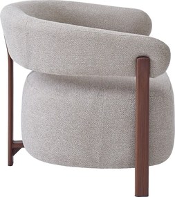 Fauteuil Met Ronde Rugleuning Eiken Beige
